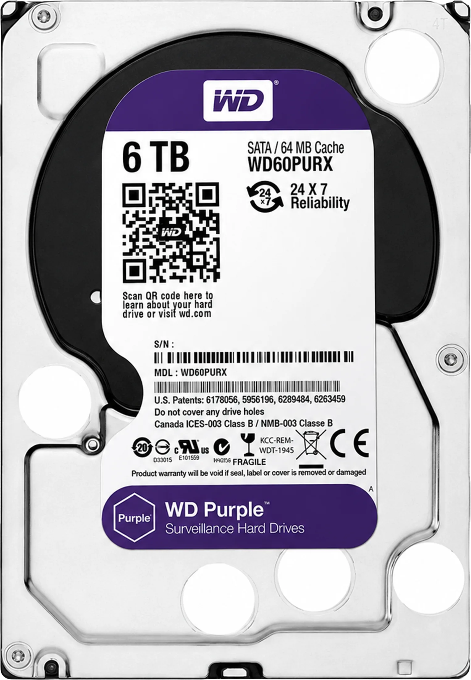 WESTERN DIGITAL PURPURA DISCO RIGIDO PURPLE 6TB
